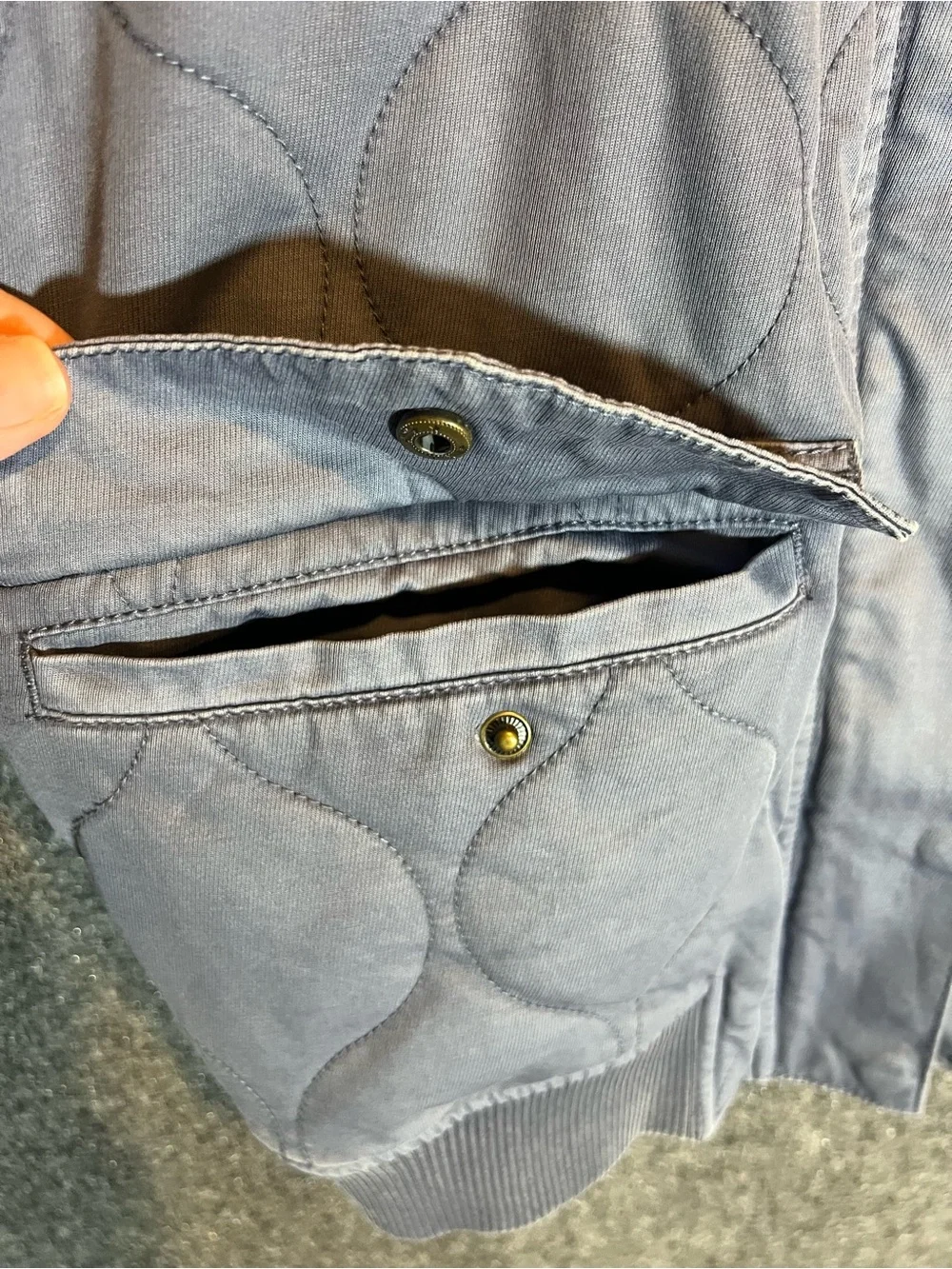 Quilted Bomber Jacket - Dusty Blue